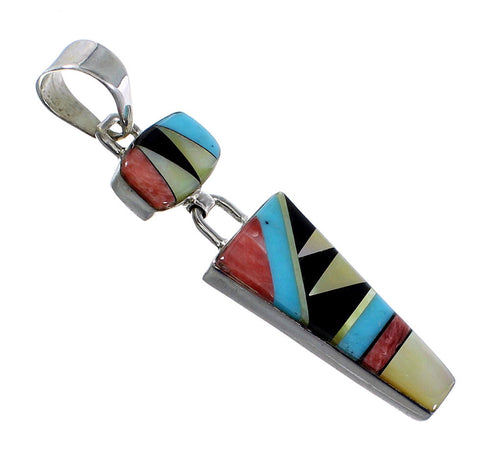 Southwest Multicolor Sterling Silver Slide Pendant OS58433